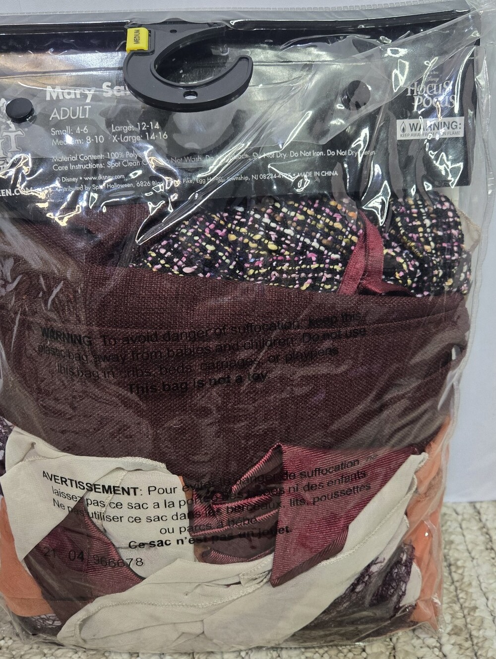HOCUS POCUS Adult Size M (8-10) 3-pc Halloween costume, Mary Sanderson NWT - Picture 5 of 7